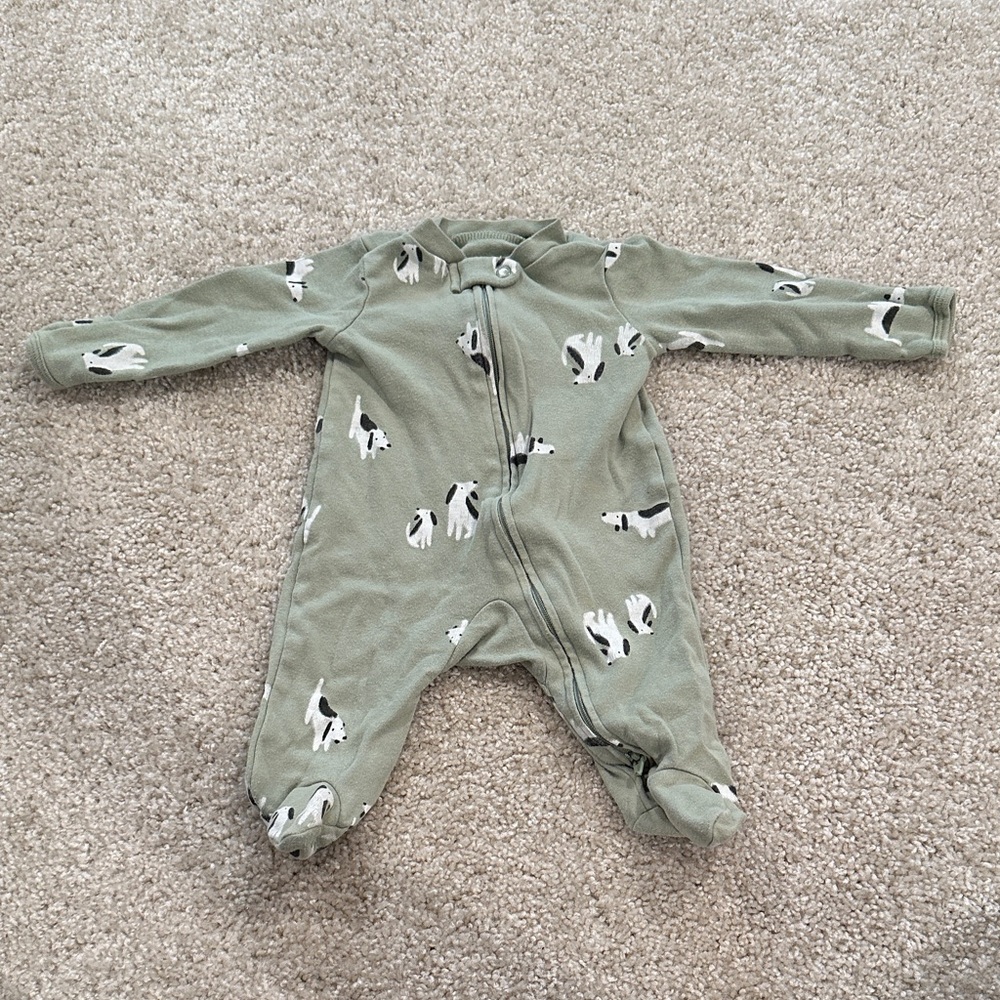 Carter's Sage Dog Print Footie